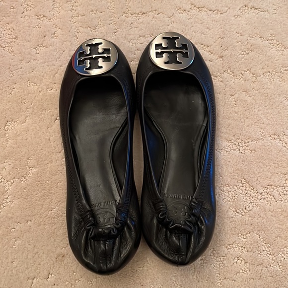 Tory Burch classic ballet flats EXCELLENT CONDITION!!! Silver  Tory accent - Picture 3 of 7